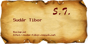 Sudár Tibor névjegykártya